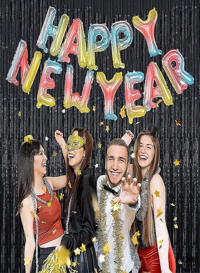 LUDALY Happy New Year Aluminum Foil Balloons Banner Party Decorations - New Year Eve Party Decoration Banner Balloons Home Office Decoration (Multicolor) - Image 3